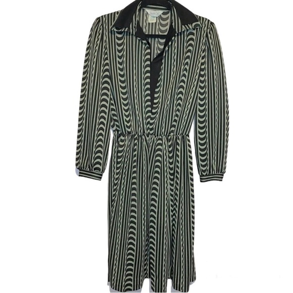 Vintage Studio 36 Chevron Print Modest Dress - Picture 1 of 7